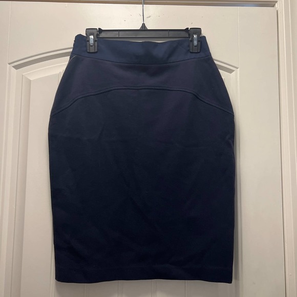 Diane Von Furstenberg Women's Business Pencil Mini‎ Skirt Blue Size 10 - Picture 2 of 3